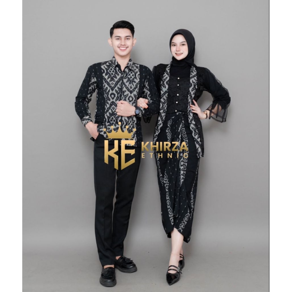 PUSPA KEBAYA BLACK COUPLE WOVEN CLOTHES - COUPLE CLOTHES - WOVEN COUPLE