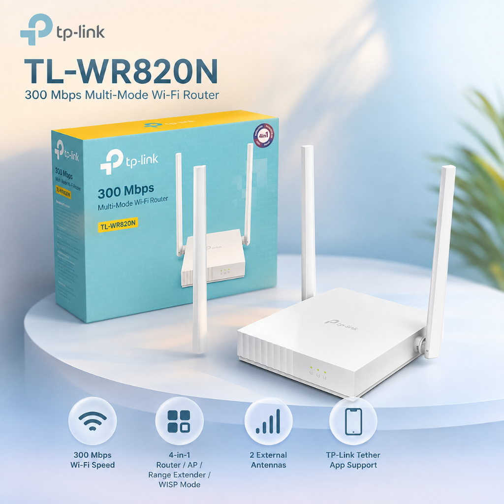 TP-LINK TL-WR820N N300 เราเตอร์ Wi-Fi 300Mbps