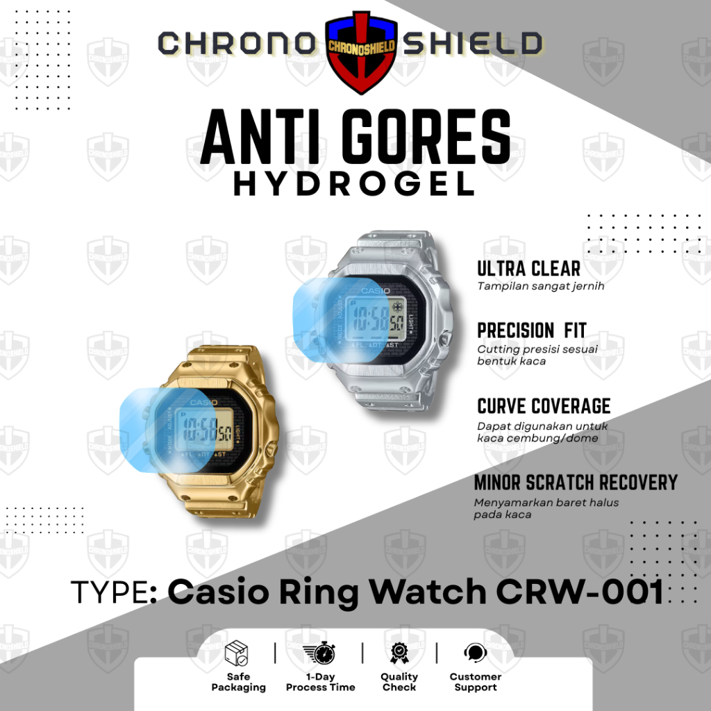 ไฮโดรเจลป้องกันรอยขีดข่วนสําหรับนาฬิกาแหวน Casio CRW001 CRW-001