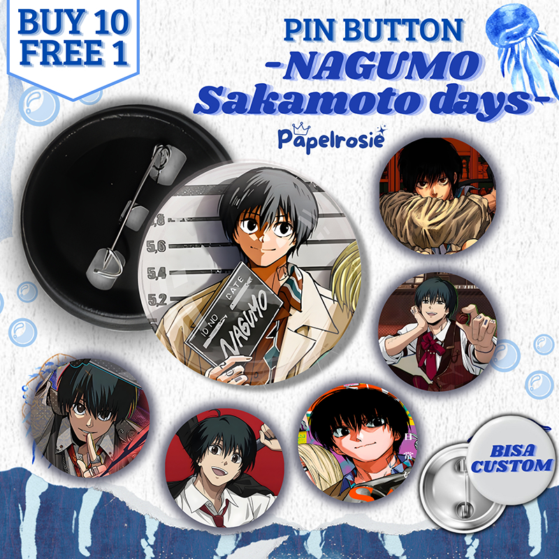 PIN BUTTON ANIME NAGUMO SAKAMOTO DAYS | SAKAMOTO DAYS AESTHETIC ROUND PIN 44 MM 58 MM