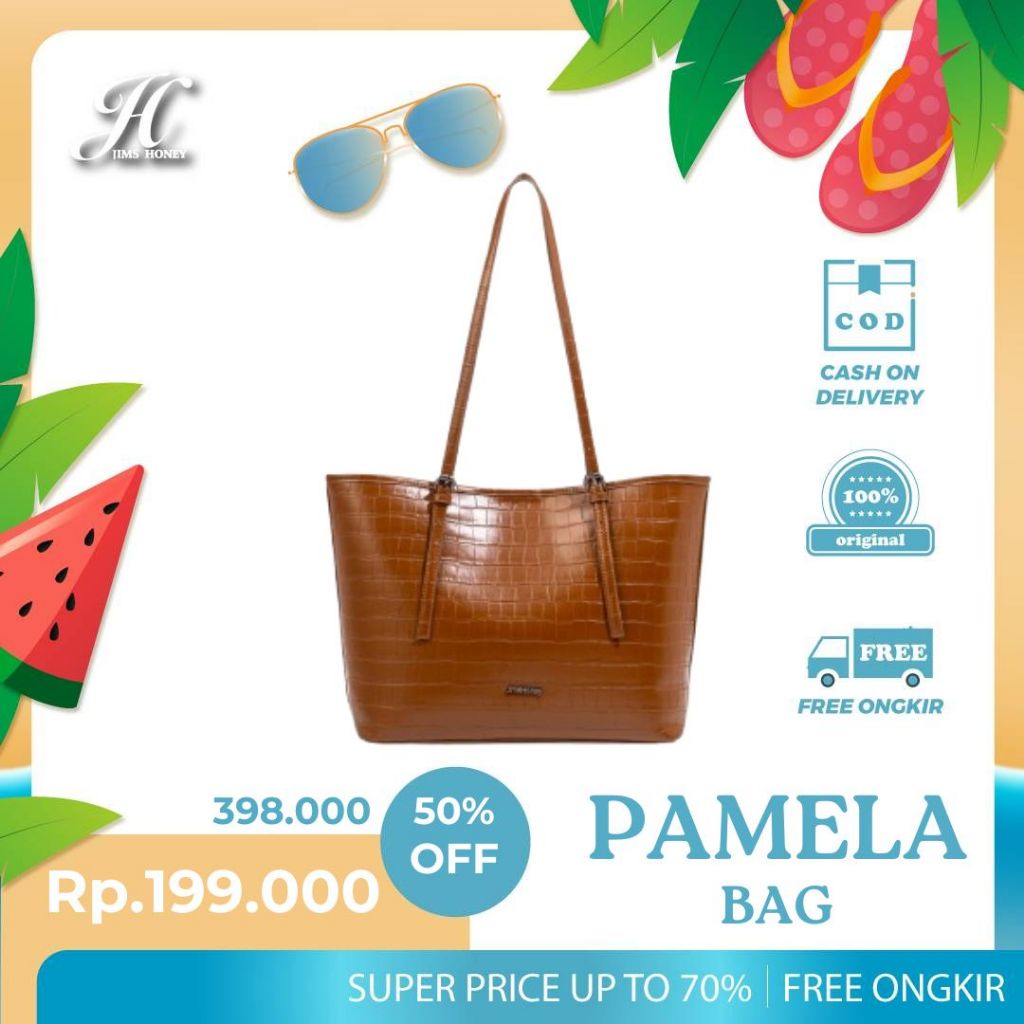 กระเป๋า JIMS HONEY Croco PAMELA สําหรับทํางานและวิทยาลัยของผู้หญิง