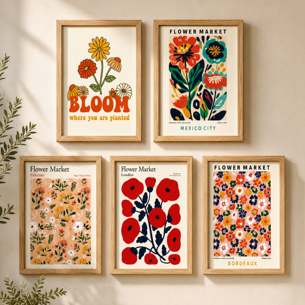 DEKORAJA.ID Aesthetic Flower Market ตกแต่งผนัง Minimalist Walldecor DA160/164