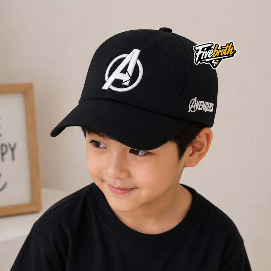 Avenger Kids Hat หมวกซูเปอร์ฮีโร่เด็กผู้ชาย งานปักการ์ตูนแอ็คชั่น Avenger