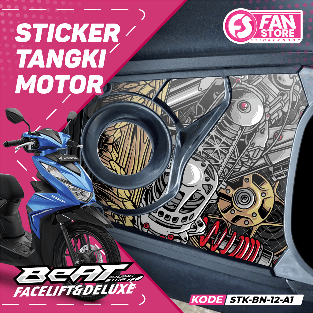 Beat ใหม่ 2020-2024 สติกเกอร์ถังรถจักรยานยนต์ Racing Design อะไหล่ - Beat ใหม่สติกเกอร์ถังพร้อมติดตั