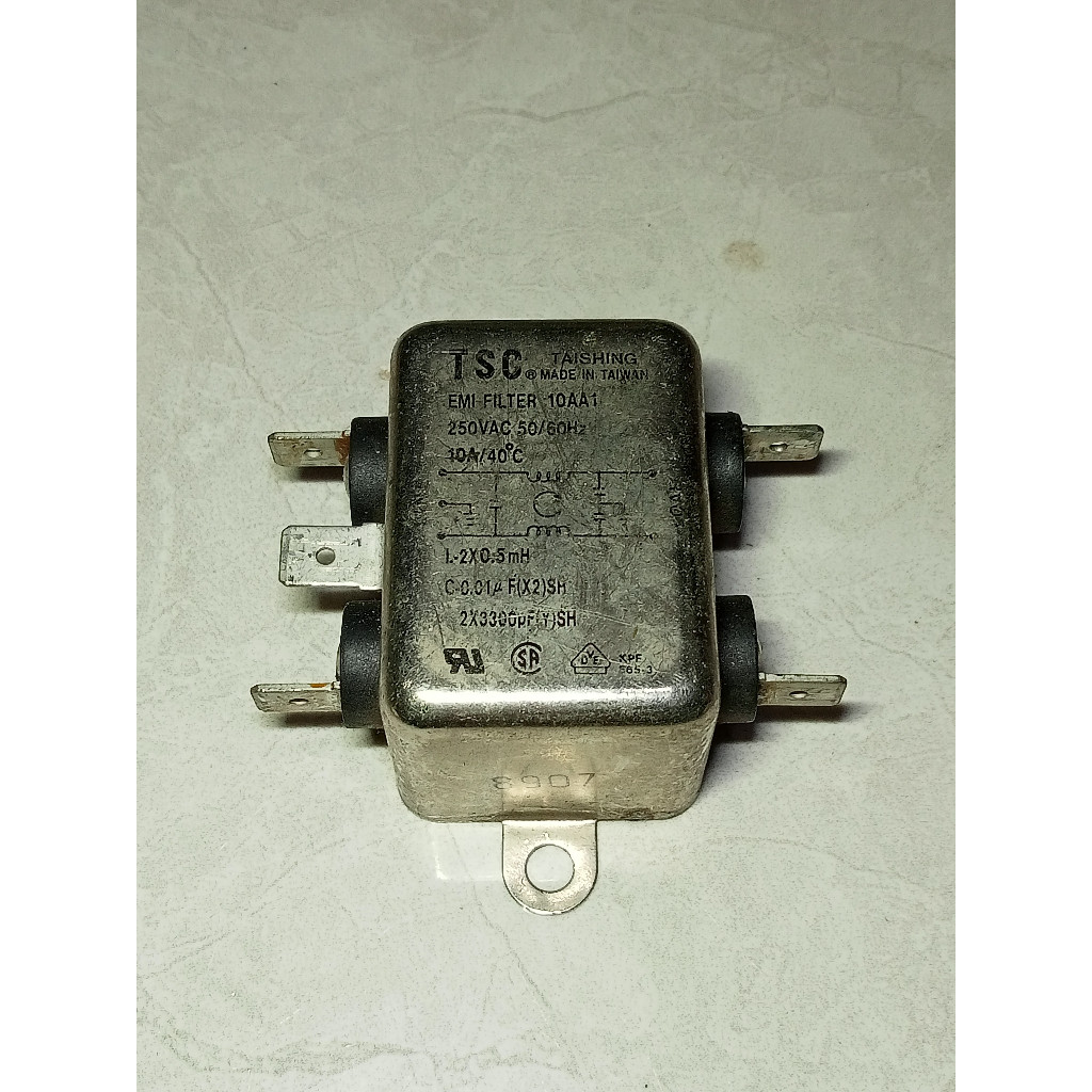 TSC TAISHING EMI FILTER 10AA1 EMI FILTER 10A 250V AC 50/60Hz ผลิตในไต้หวัน