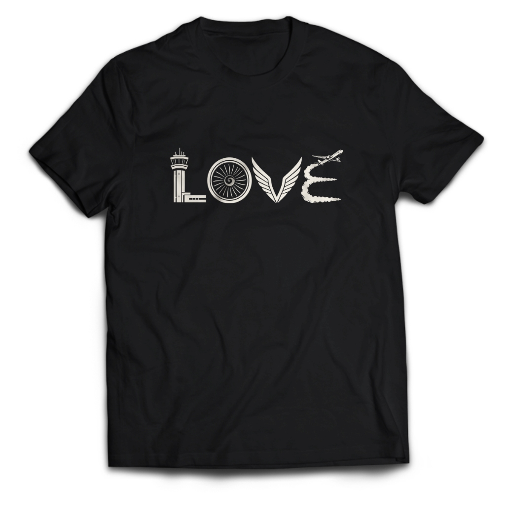 LOVE AVIATION เครื่องบินนักบินชายเสื้อยืดผู้ใหญ่ AVIATION AVIATION Unisex Tops PakeKaos