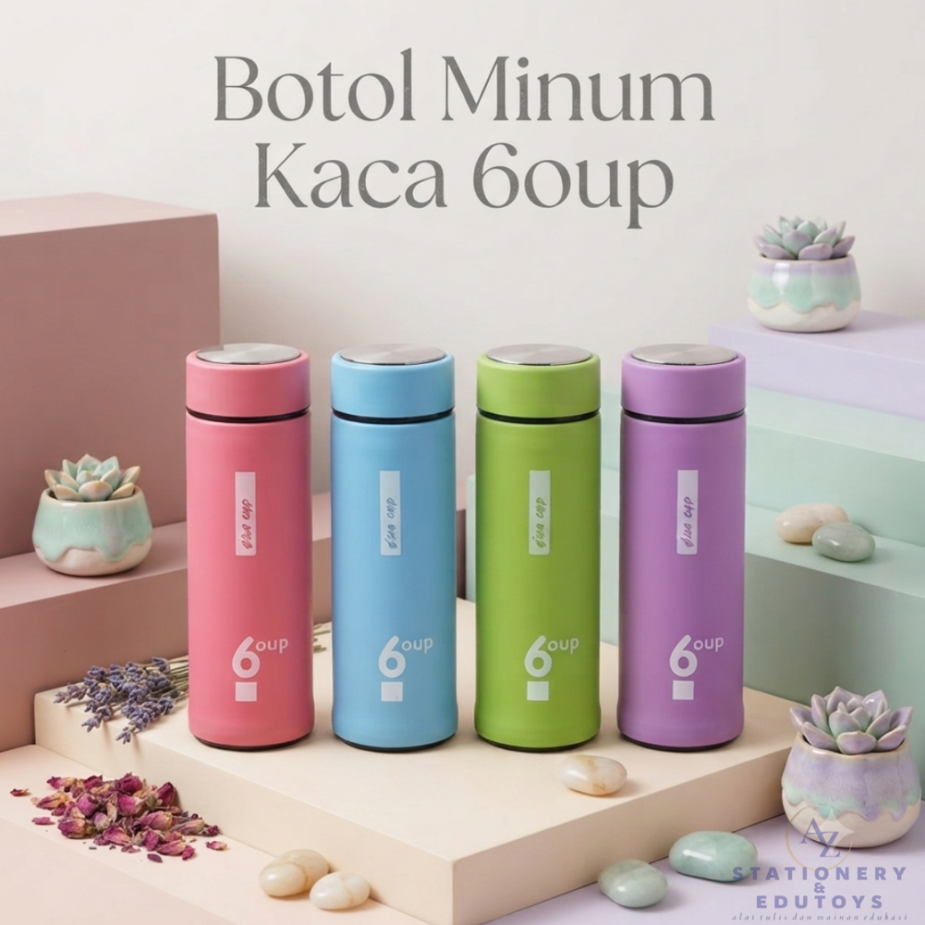 ขวดแก้วหัดดื่ม 6oup 500 ML ขวดแก้ว