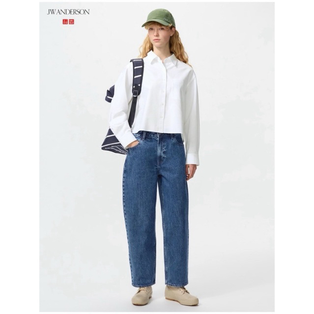UNIQLO JW Anderson กางเกงยีนส์ผู้หญิง Baggy