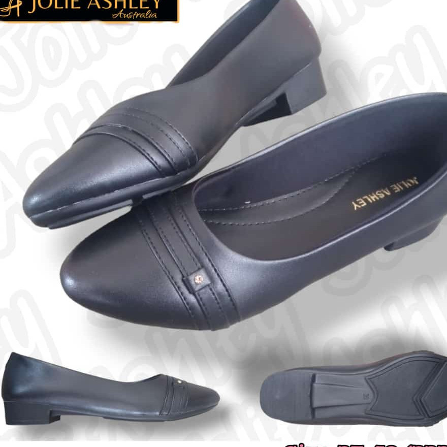 รองเท้าส้นเตี้ยผู้หญิง Jolie Ashley Australia สีดํา หัวแหลม รุ่นลําลอง