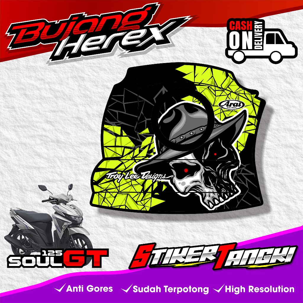 SOUL GT 125 Anti-Fade Tank Sticker Cool MIO SOUL GT 125 Tank Sticker แล้ว Cut