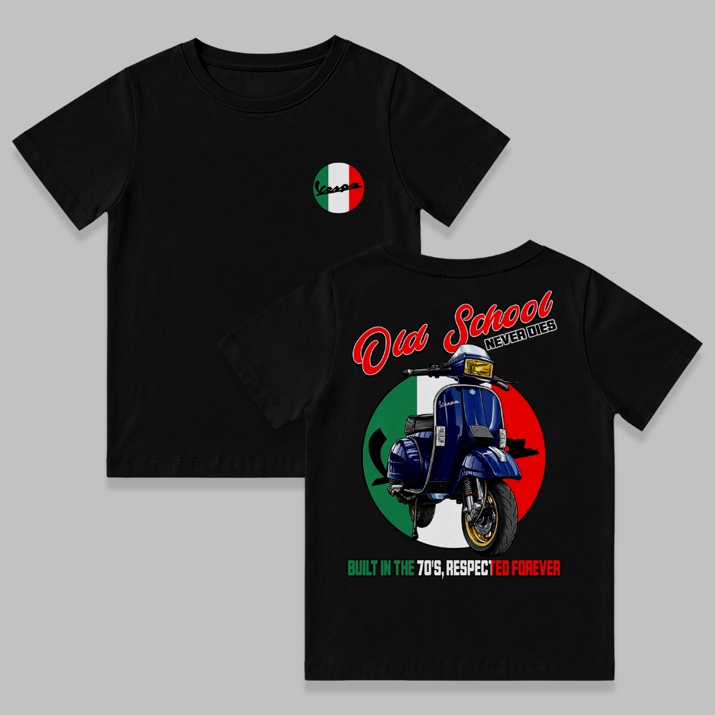 เสื้อยืด Vespa Excel Old School Neverdies เด็กอายุ 0 - 11 ปี