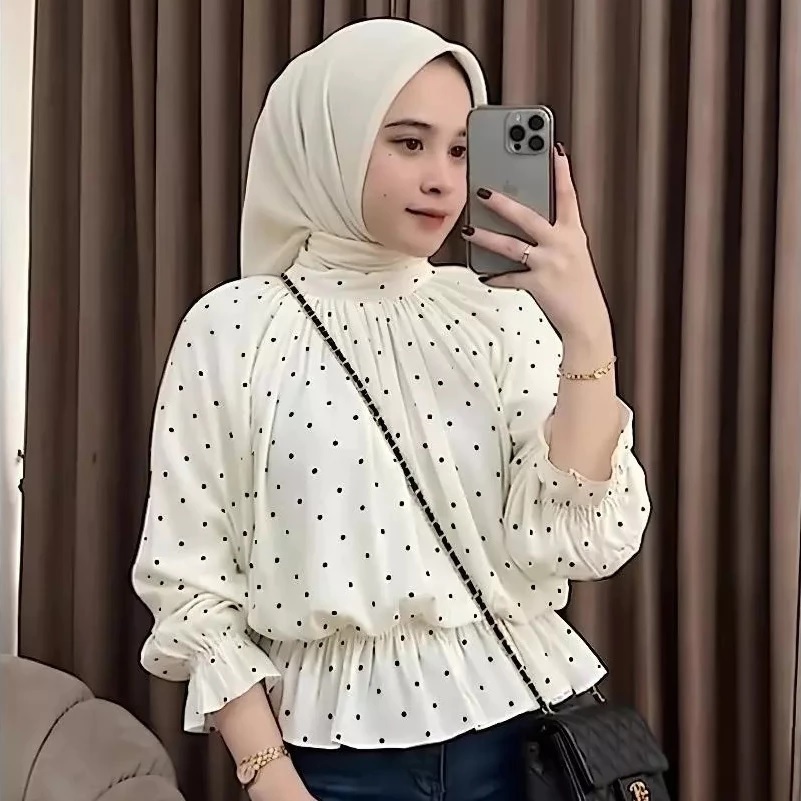 Corleons-Blouse Sabira Polka Blotif Casual อินเทรนด์ผู้หญิง Top