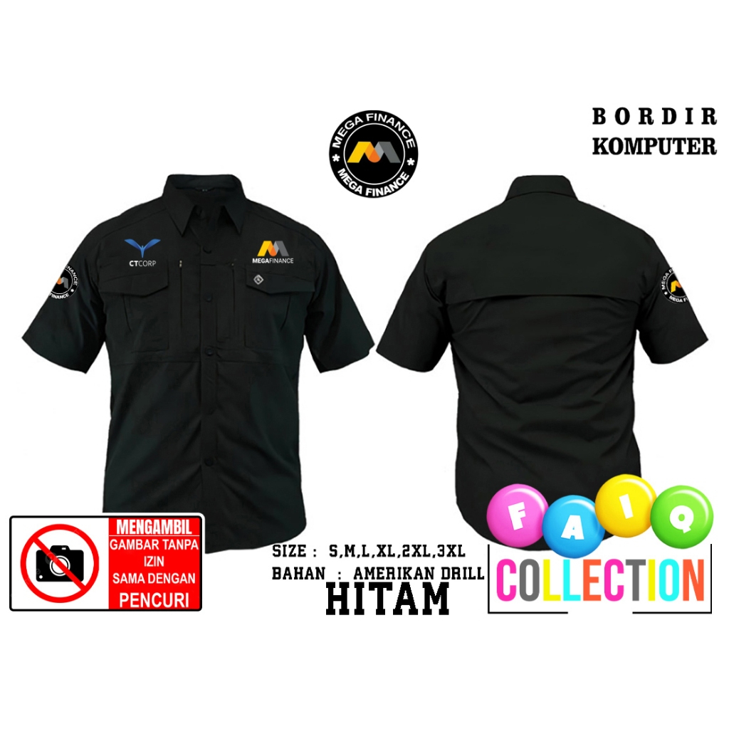 KEMEJA เสื้อปักเสื้อยุทธวิธี M - TAC BANK MEGA FINANCE - Tactical Outdoor Shirt - BANK MEGA FINANCE 