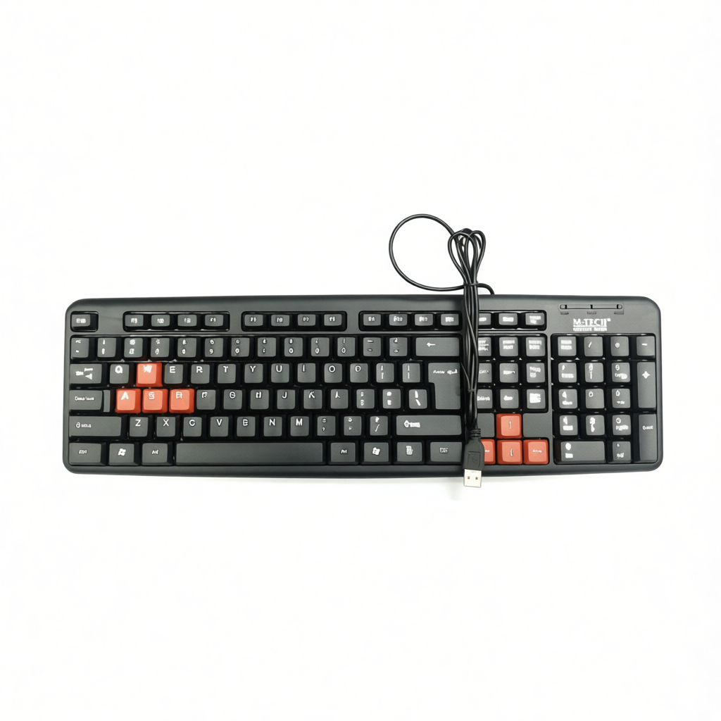 M-Tech STK-01 คีย์บอร์ด USB พร้อมขาพับตามหลักสรีรศาสตร์
