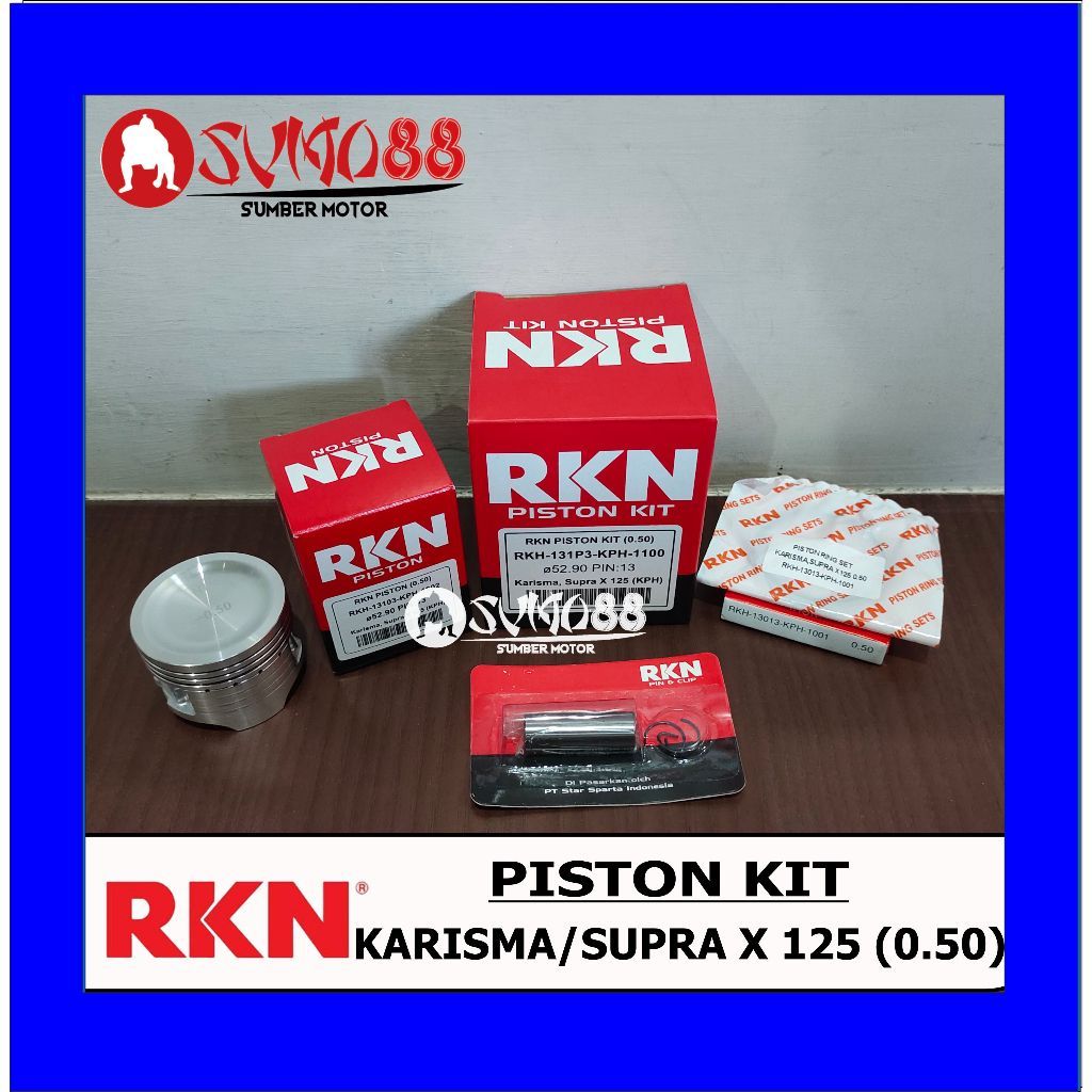 RKN ชุดลูกสูบ Seher Seker Kit Karisma Supra X 125 KPH OV Std, 25, 50, 100, 150, 175, 200