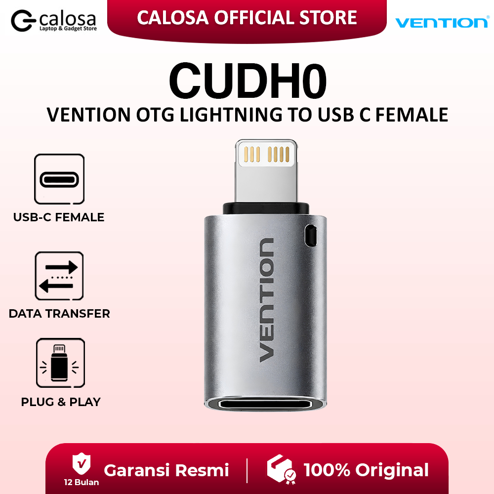 Vention OTG Lightning to USB C Female Adapter Converter iPad iPhone - CUDH0