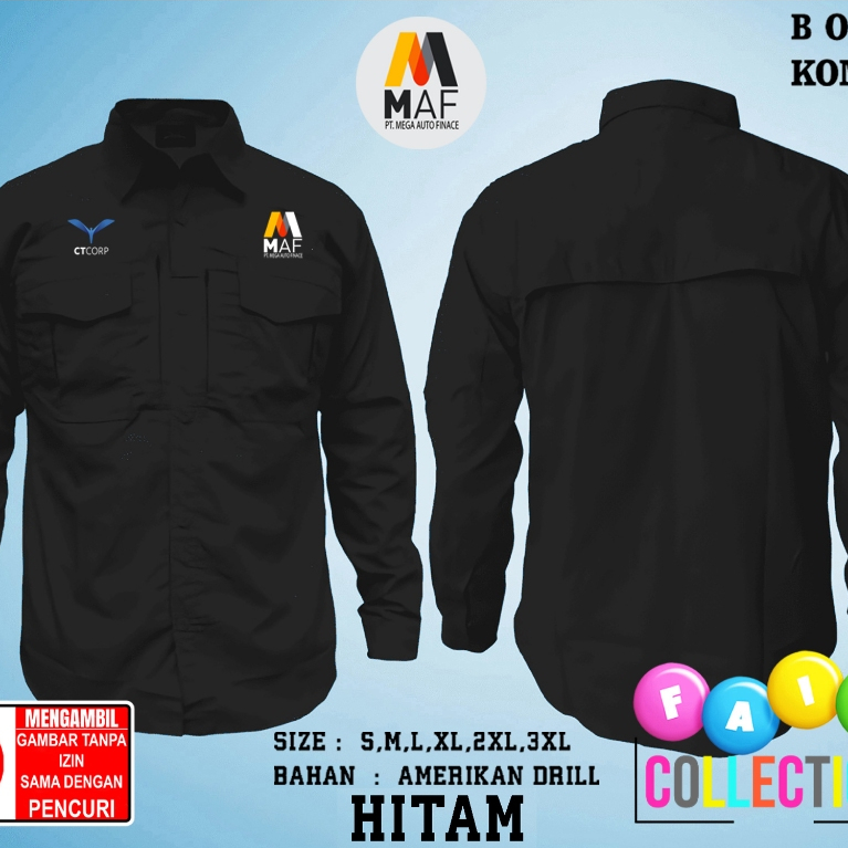 KEMEJA เสื้อปักเสื้อยุทธวิธี M - TAC BANK MEGA AUTO FINANCE BANK MAF - Tactical Outdoor Shirt - BANK