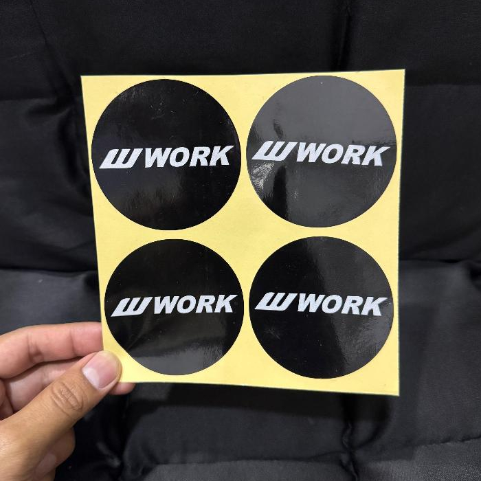 สติ๊กเกอร์ตัด (ไม่นูน) ฝาครอบดุมล้อ WORK Logo เส้นผ่านศูนย์กลาง 6 CM Cutting Sticker (2W)