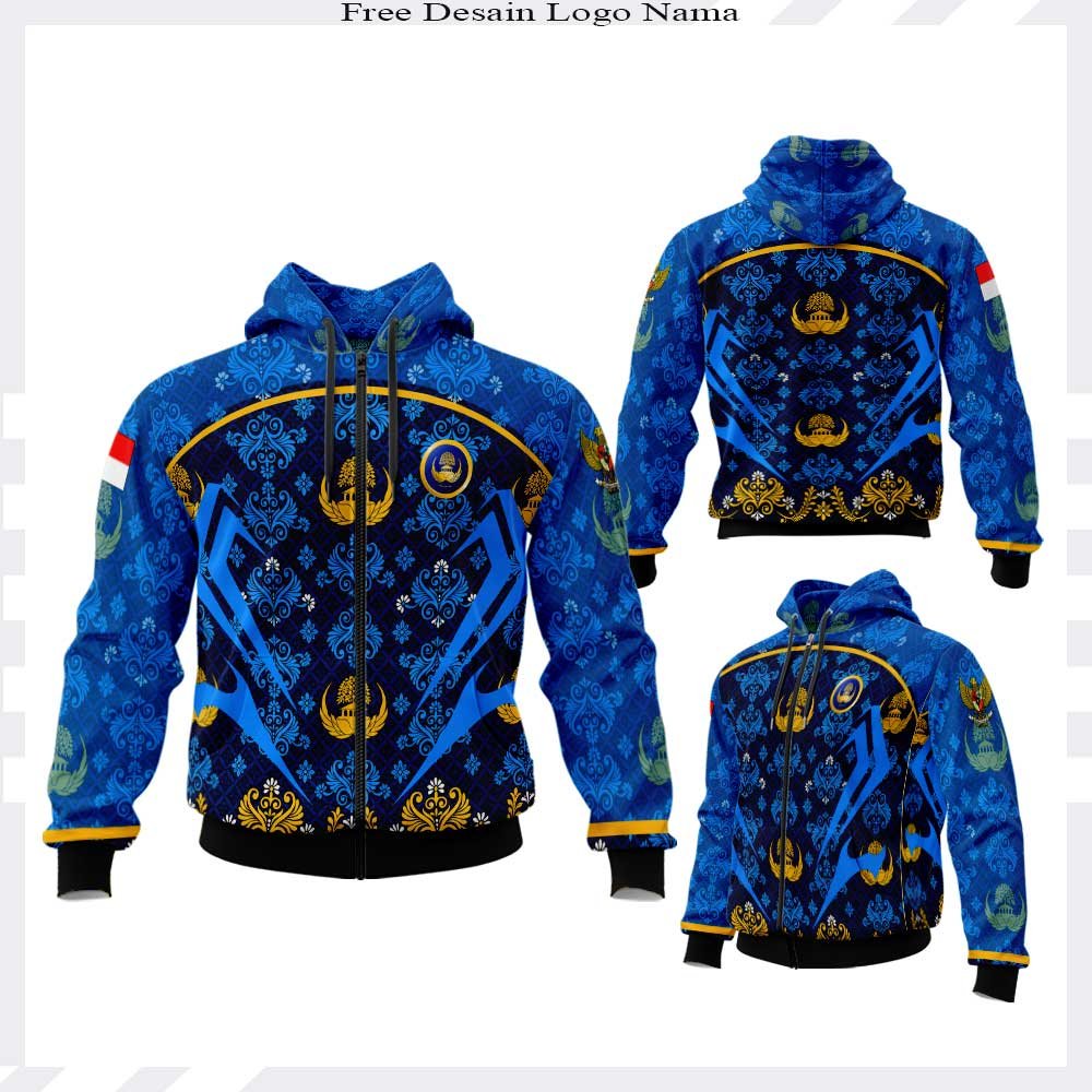KORPRI Batik Zipper Hoodie Jacket Premium Full Printing Zipper Jacket