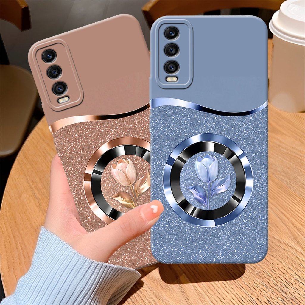 (FA-01) VIVO Y20 Y12S Y20S Softcase Procamera Silicon Case motif flower r0se Silicon - Casing HP - S