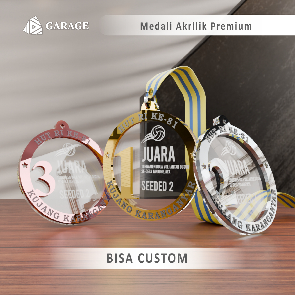 เหรียญอะคริลิคพรีเมี่ยม Gold Silver Rosegold / ใบรับรองรางวัล 1st Place, 2nd Place, 3rd Place | เหรี