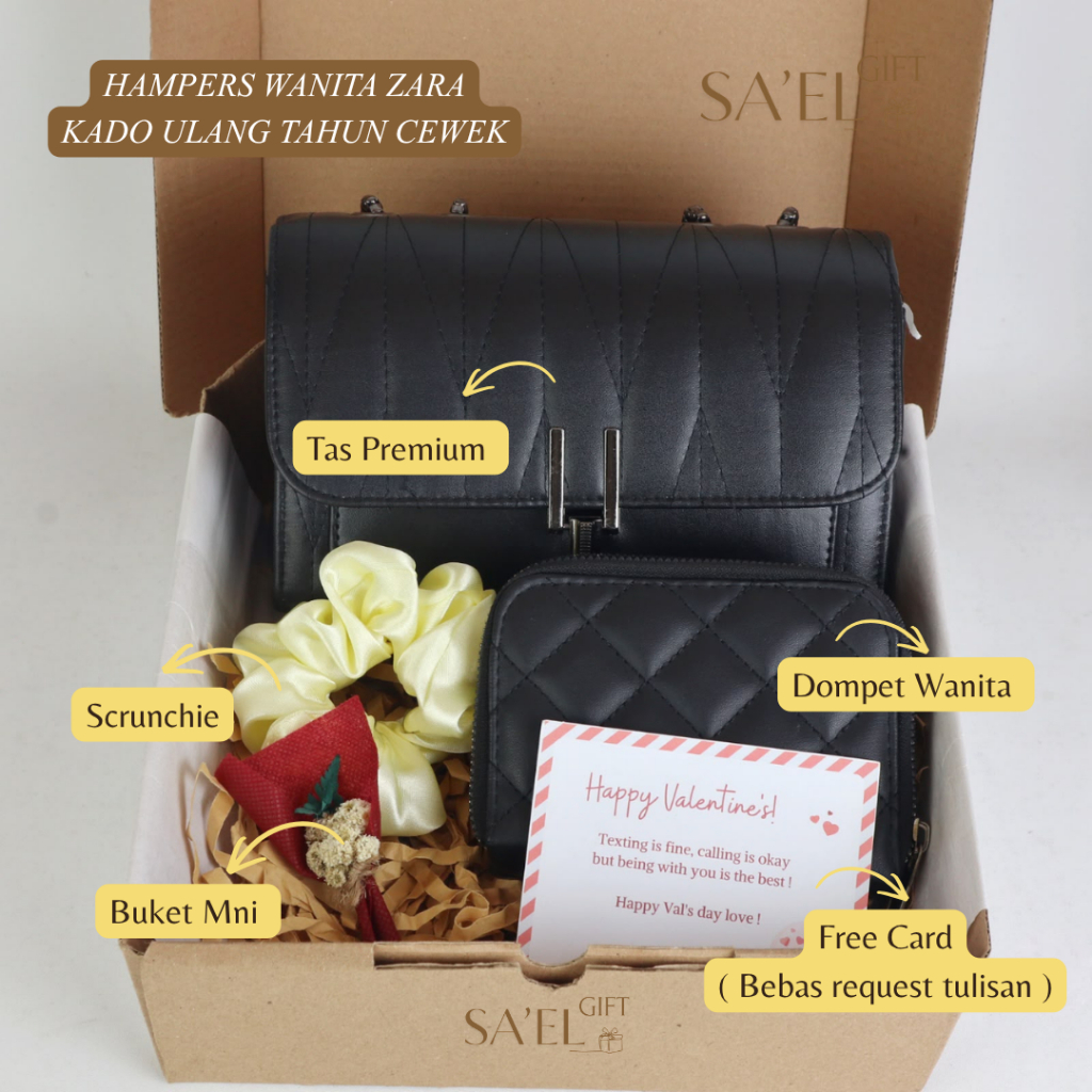 SAEL ZARA HAMPERS GIRLS BIRTHDAY GIFT กระเป๋าสะพายข้างผู้หญิง ของขวัญนาฬิกา
