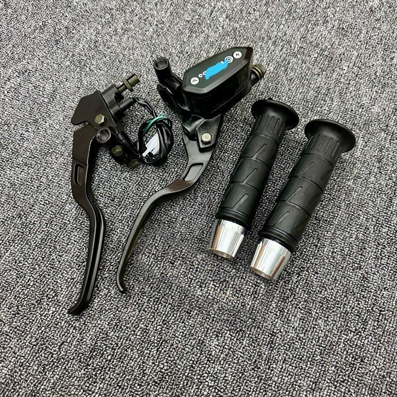 ชุดหลักเบรครูปไข่ 3-in-1 Kaze Handgrip Plus Universal Chrome Stainless Handlebar Jalu