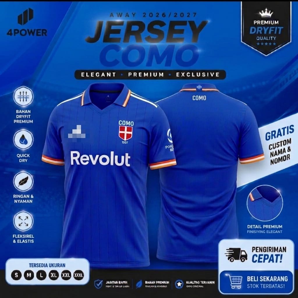 NEWEST COMO HOME JERSEY 2026/2027 - เสื้อยืด COMO ใหม่ล่าสุด 2027