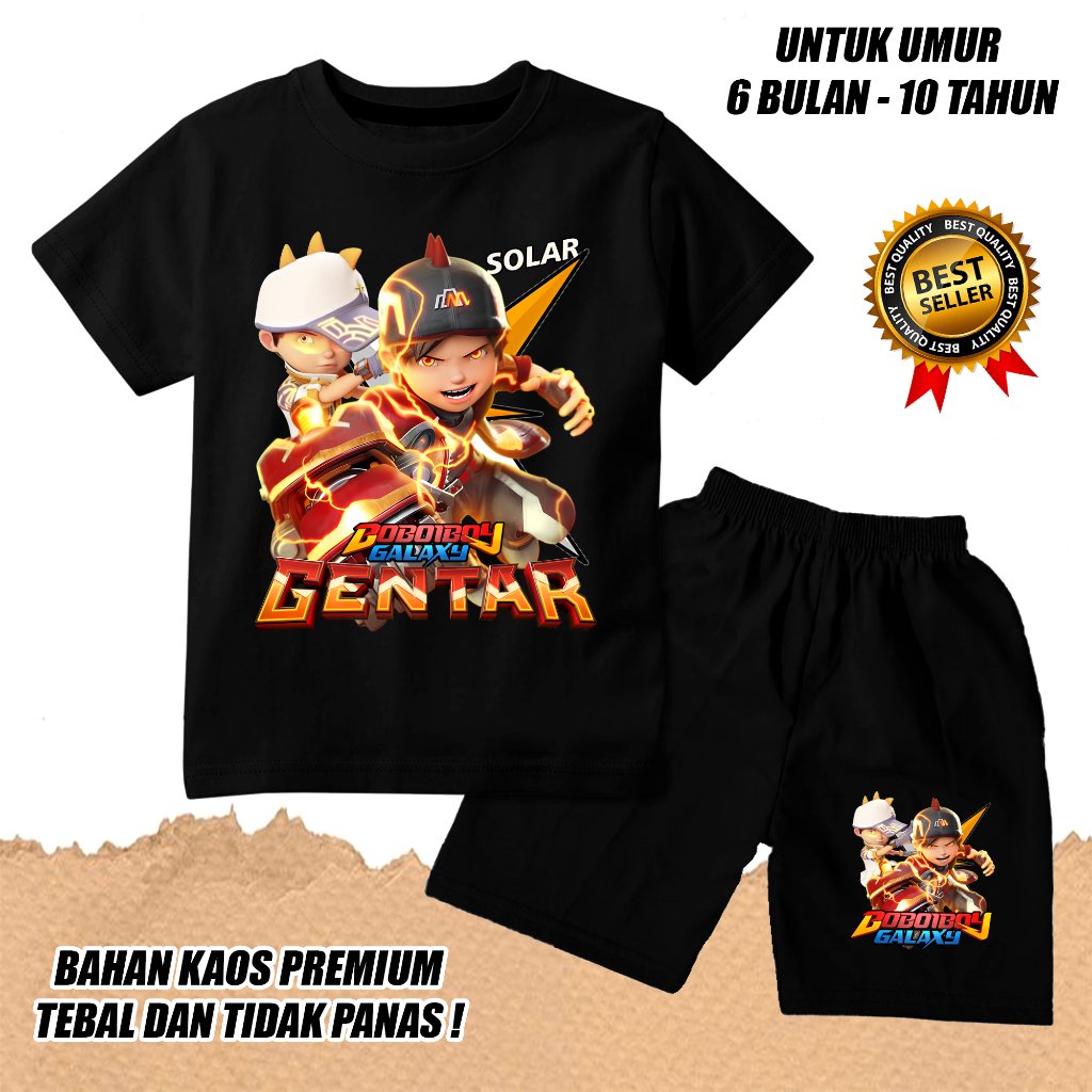 KATUN Boboiboy gangar solar ชุดเสื้อยืดเด็กชายวัสดุผ้าฝ้าย 1-10 ปี
