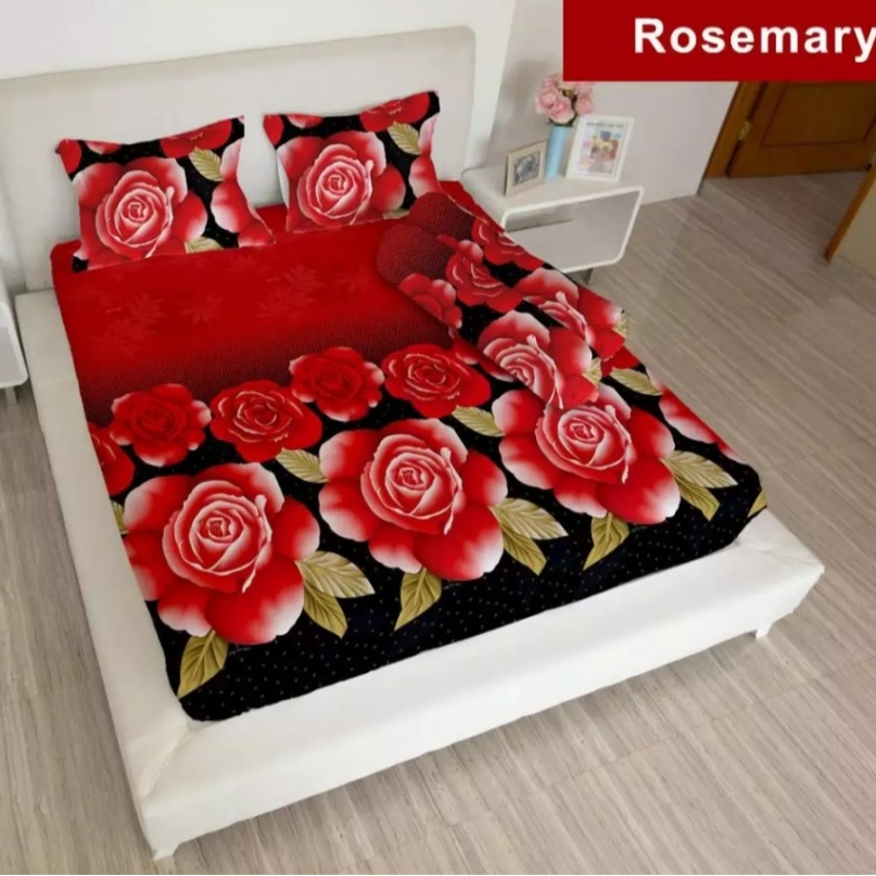 ผ้าปูที่นอน Lady Rose Queen B4 160x200 พร้อมหมอน 4 ใบ และหมอนข้าง 2 ใบ - โรสแมรี่