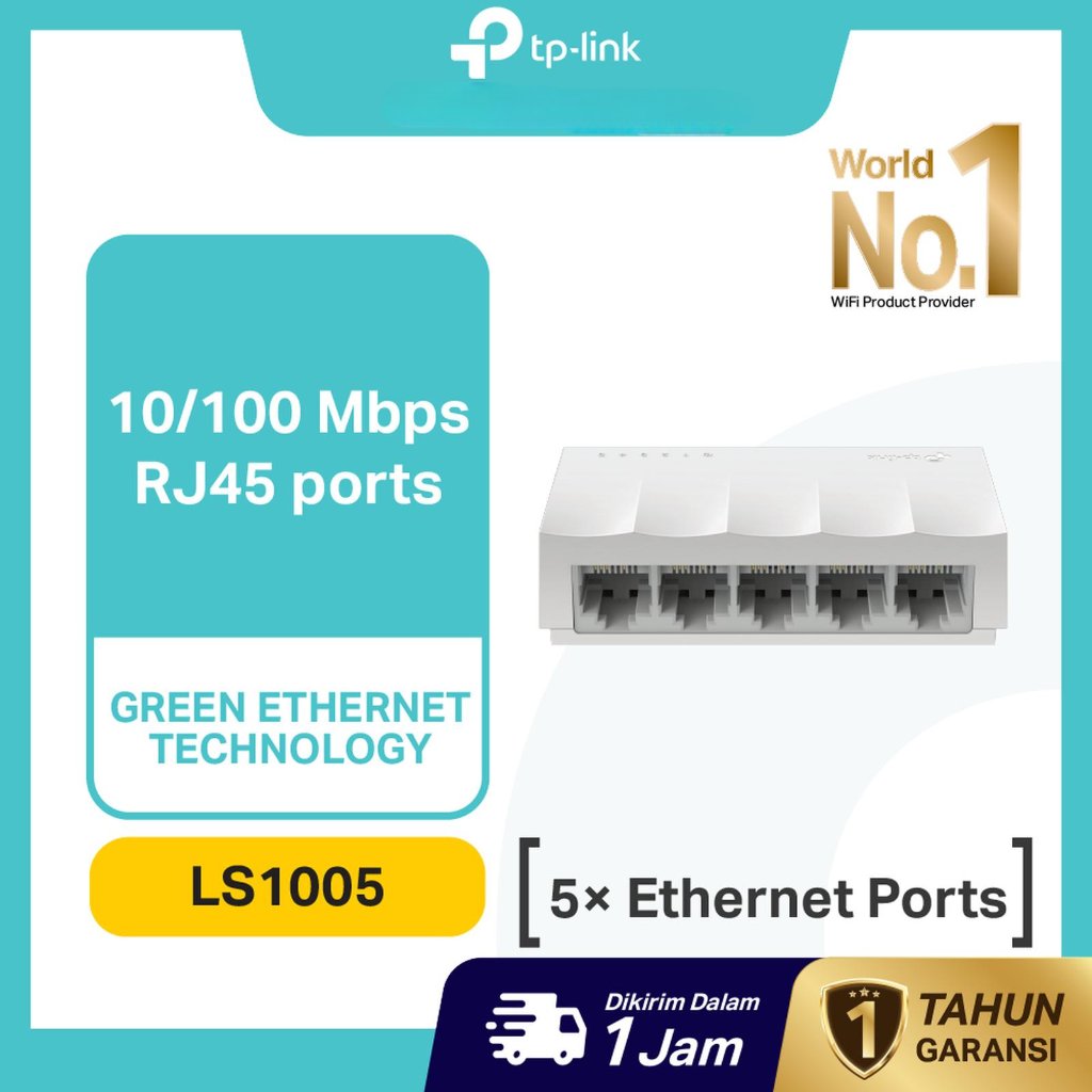 Switch Hub Ethernet TP-LINK LS1005 Desktop Switch HUB 5 Port Ethernet / Internet 10/100 Original Off
