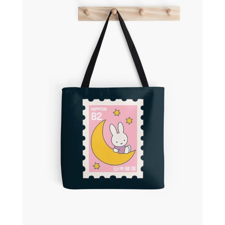 กระเป๋าโท้ต Bunny Miffy Stamp สีดํา