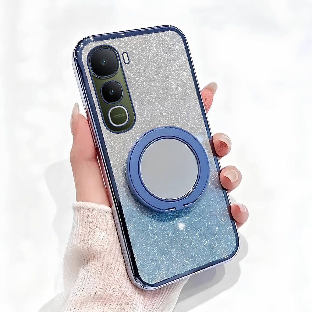 Vivo IQOO Z10 Lite 4G Z10 Lite 5G Glitter Ring Glass/Miror Magnet Premium Softcase
