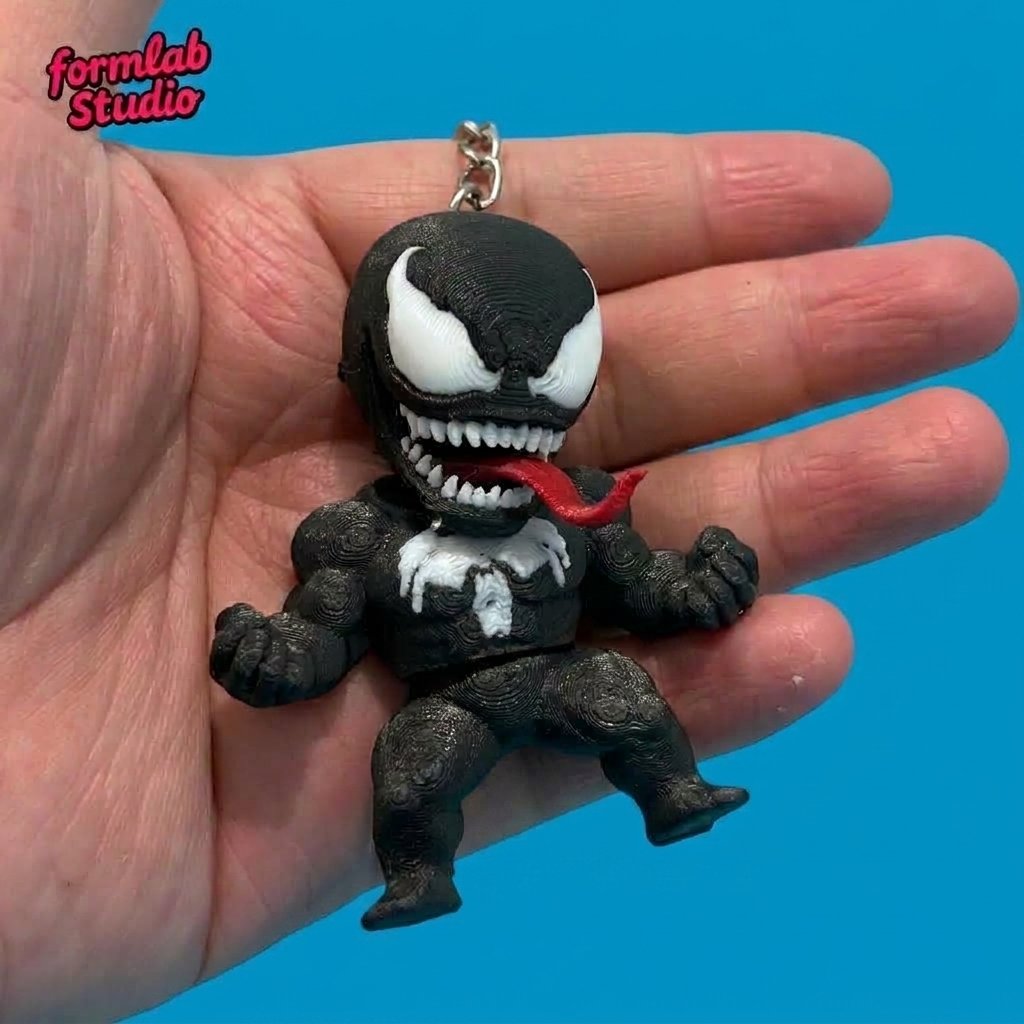 GANTUNGAN Venom Marvel 3D Chibi พิมพ์พวงกุญแจ/ที่ไม่ซ้ํากัน Cool Venom Spider-Man พวงกุญแจ/รถจักรยาน