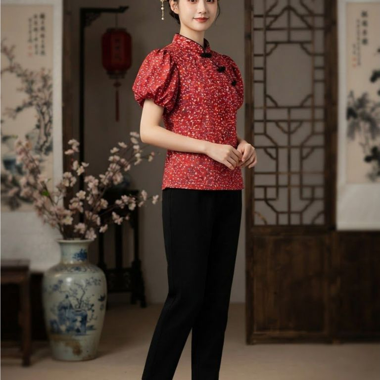 เสื้อเบลาส์ Shanghai Cheongsam Qibao ดีไซน์พิเศษ LD 100cm