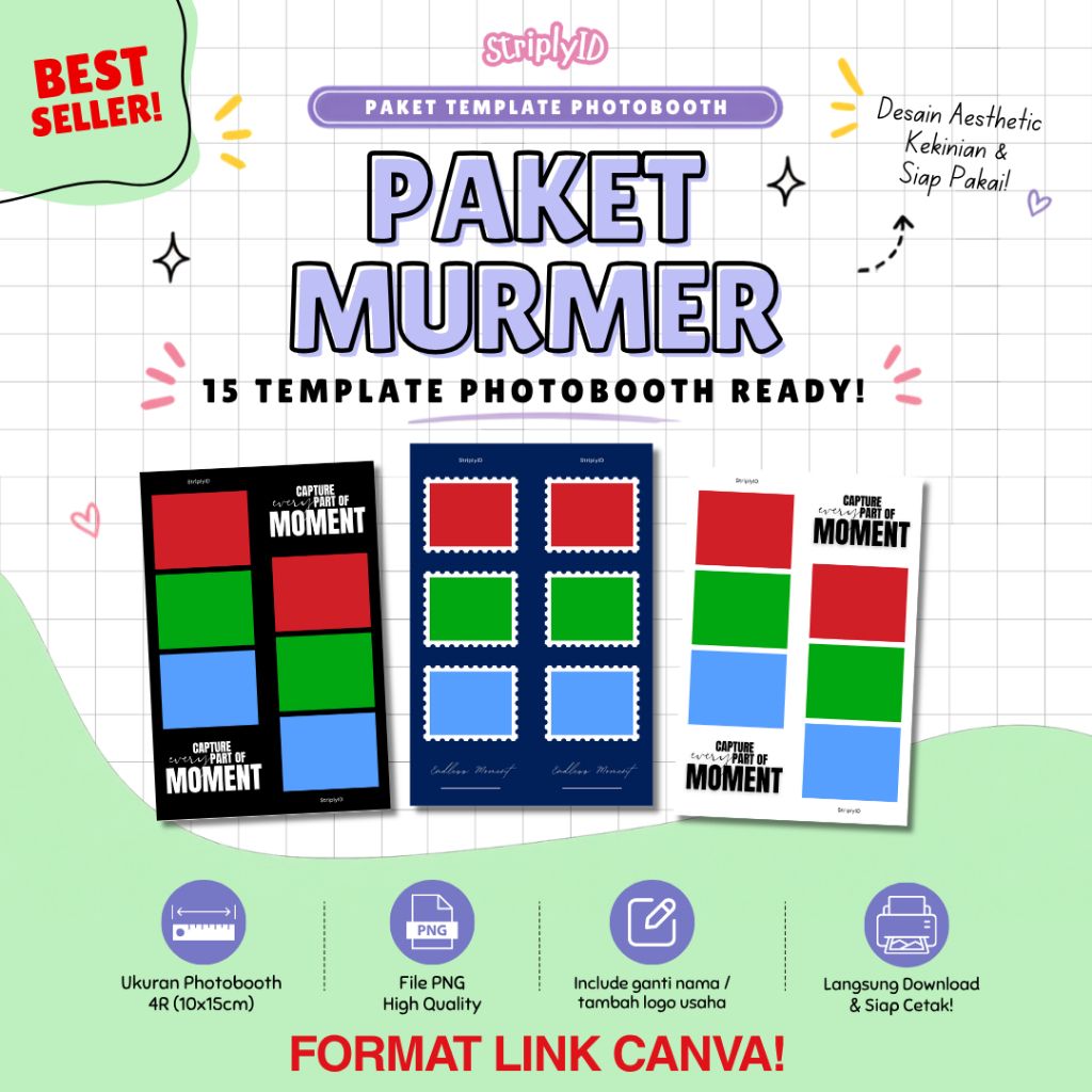 CHEAP 4R PHOTOBOOTH FRAME DESIGN PACKAGE CONTAINS 15 ชิ้น