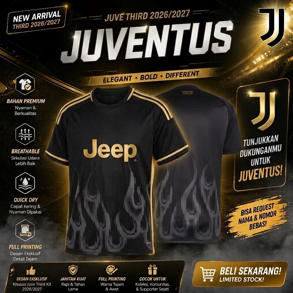 JUVENTUS THIRD BLACK JERSEY AUGUST 2027
