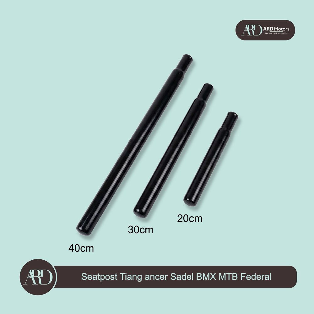 Seatpost Pole Ancer Saddle BMX MTB Federal Dim 25.4 มม.ความยาว 20 ซม.30 ซม.40 ซม.สีดําท่อเหล็กเคลือบ