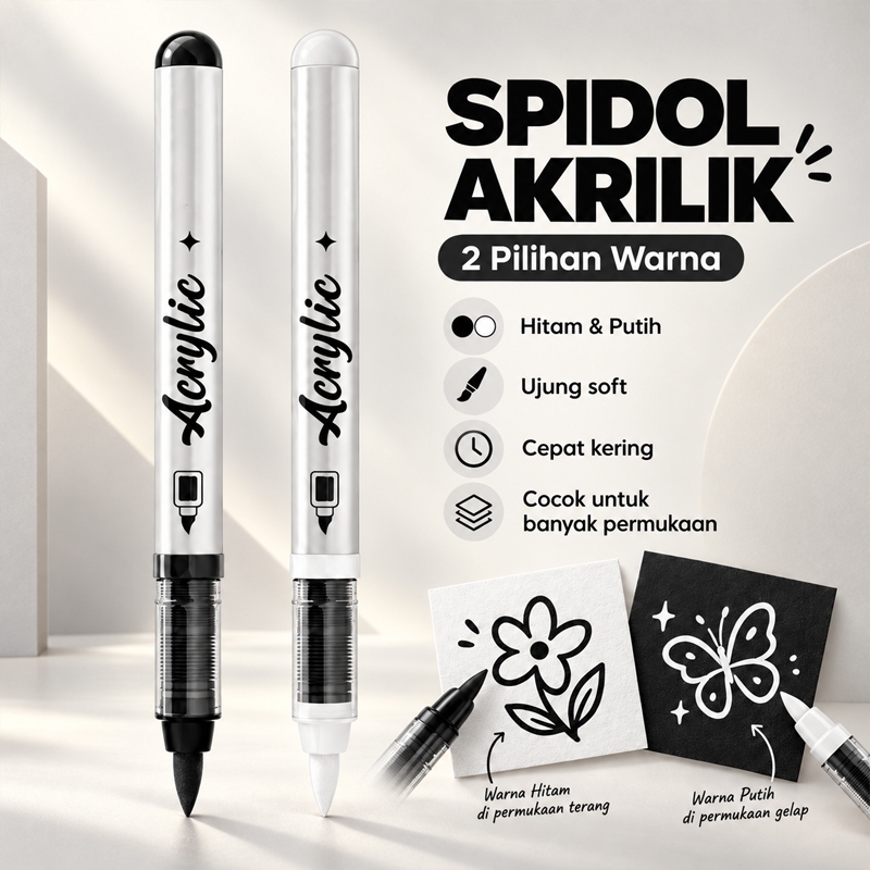 Grasp Acrylic Marker เดี่ยวสีดําและสีขาว Crayon-Coco Line Thickener