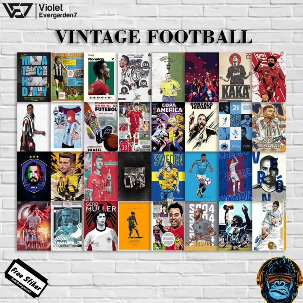 Wall Decorative - Vintage Soccer - VioletEvergarden7 - Aesthetic Football Motif Wall Decorative