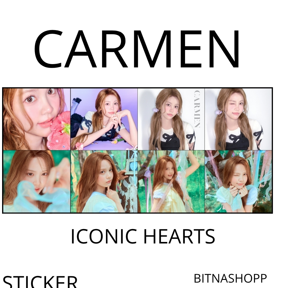 MINI STICKER S2U ICONIC 8 ชิ้นสติกเกอร์ CHROMO KPOP UNOFFICIAL CARMEN JOU JUUN STELLA YUHA YEON IAN