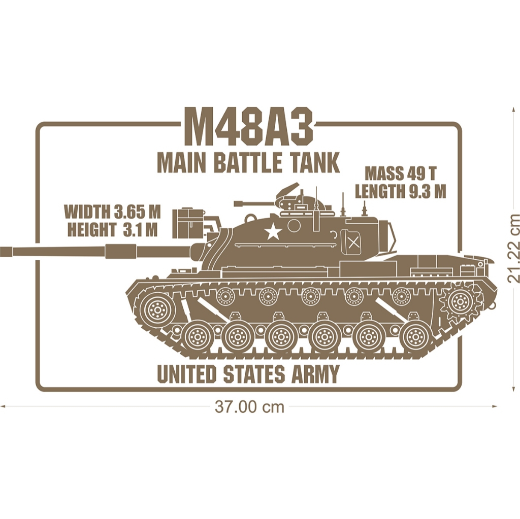 M48A3 Patton Main Battle Tank (สติ๊กเกอร์ตัด/สติ๊กเกอร์รูปลอก)