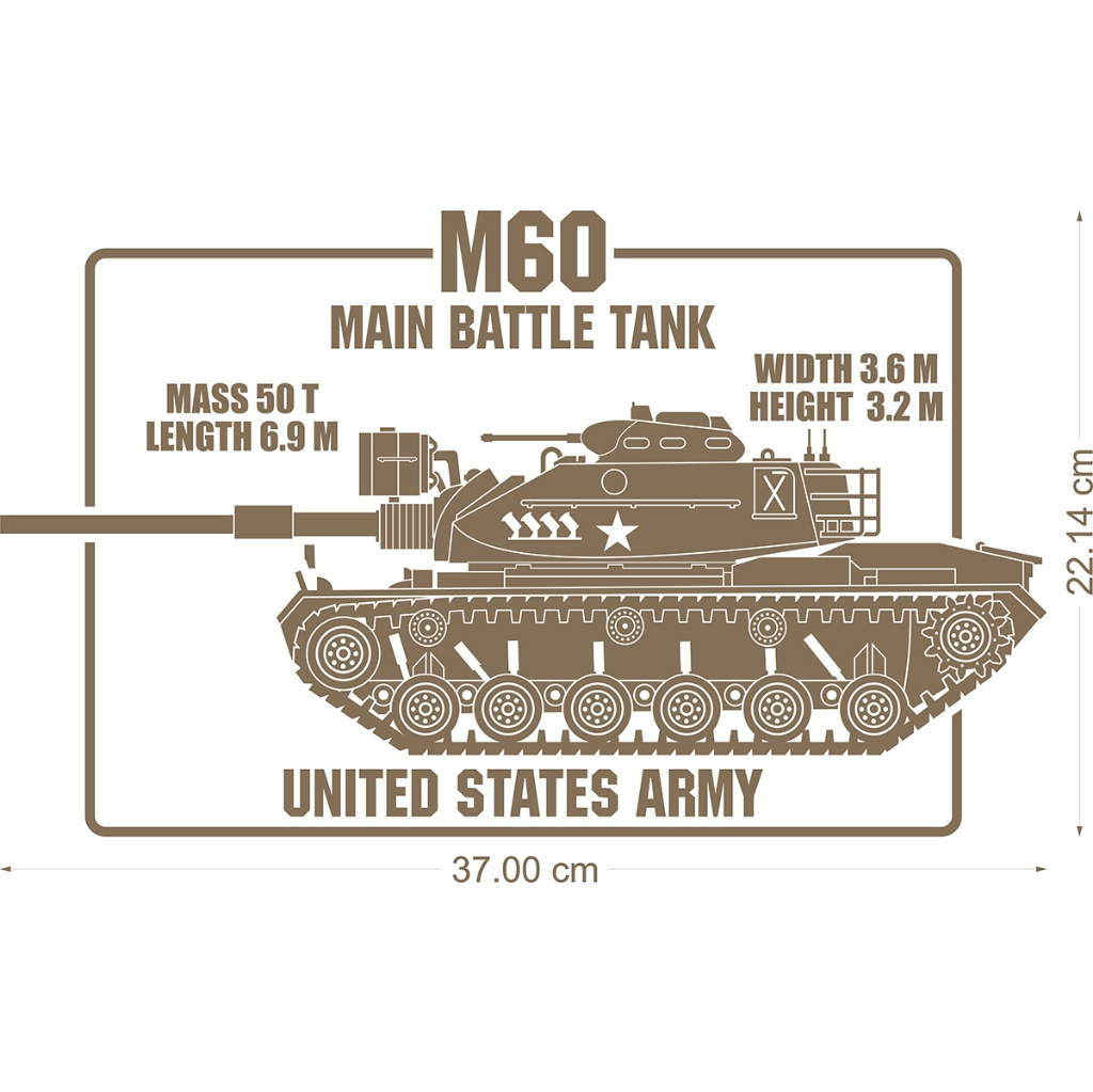 M60 Patton Main Battle Tank (สติ๊กเกอร์ตัด/สติ๊กเกอร์รูปลอก)