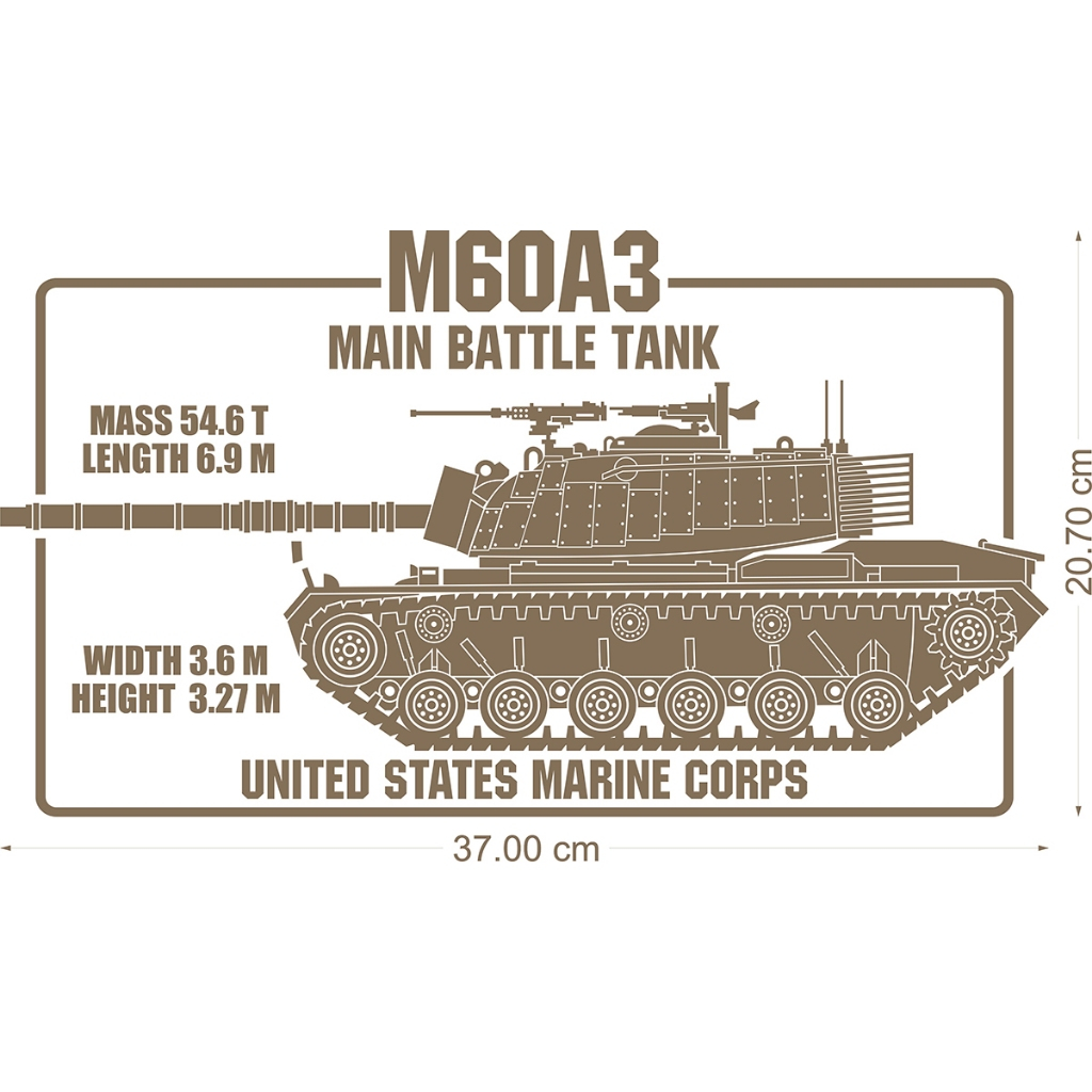 M60A3 Patton Main Battle Tank (ตัดสติ๊กเกอร์/สติ๊กเกอร์รูปลอก)