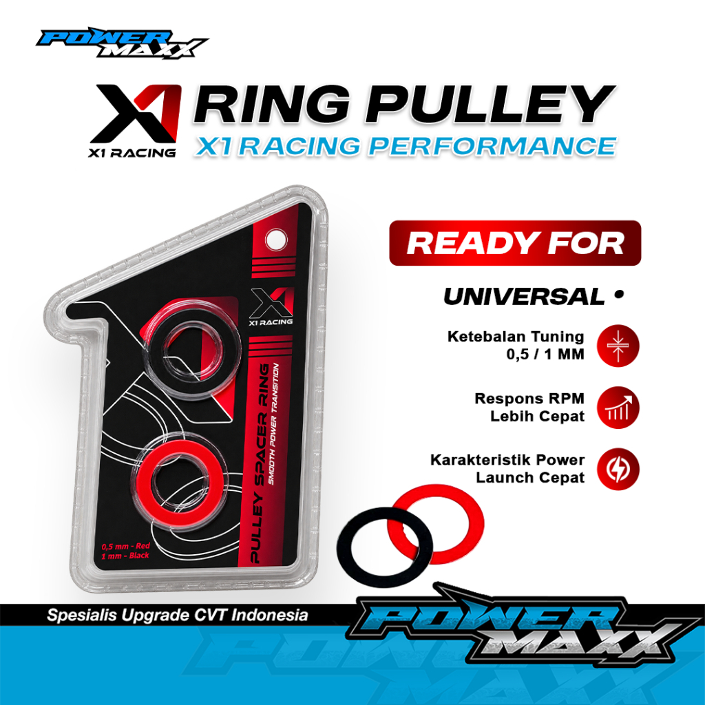 X1 Racing Ring Pulley Spacer Ring CVT Universal 0.5 mm & 1 mm โดย POWERMAXX RACING