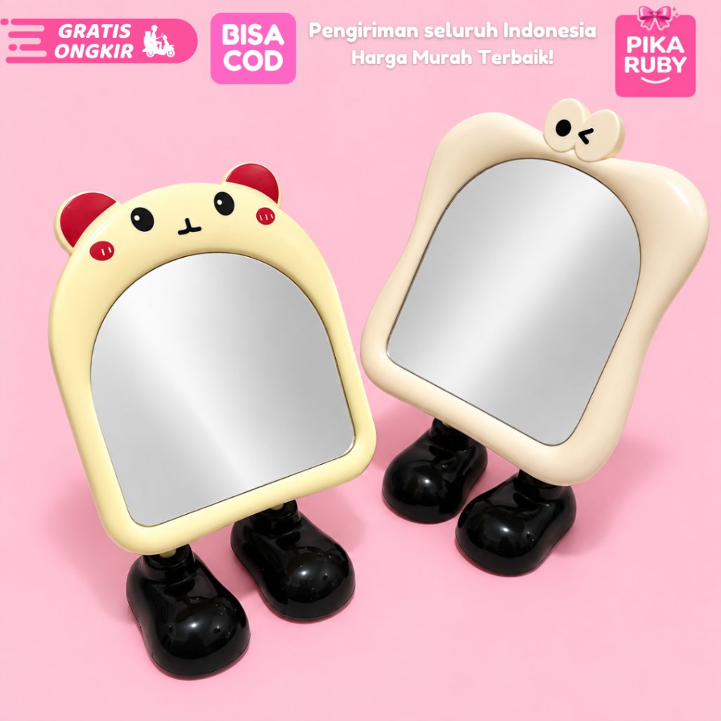 (12 ชิ้น) MINI MAKEUP MIRROR / FOOT MIRROR / CUTE STANDING MIRROR
