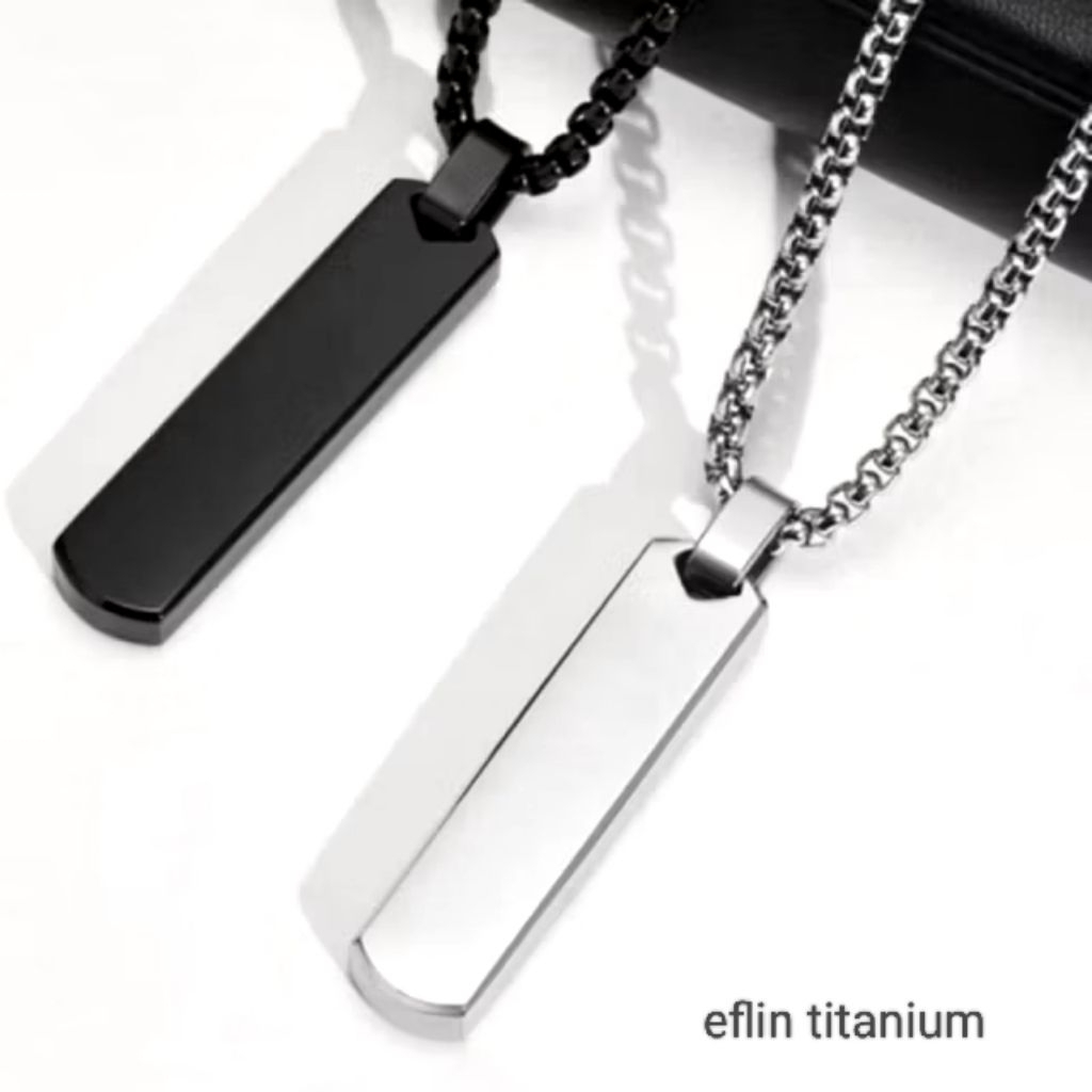 TITANIUM สร้อยคอสําหรับผู้ชายและผู้หญิง, TIN SQUARE PENDANT, รุ่น LATEST, RUSTPROOF