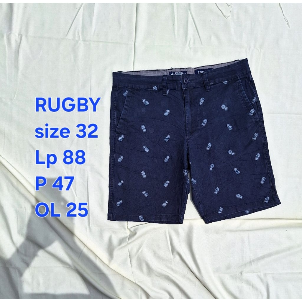 KATUN RUGBY Cotton Chino Shorts Full Print Navy Motif