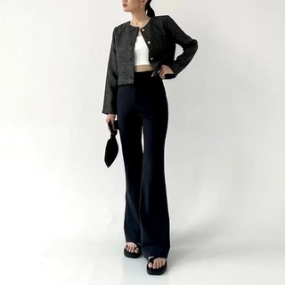 ORIENTS- Evelyn Flare Pants Highwaist Cutbray Scuba Premium - Celana Adem Melar Panjang