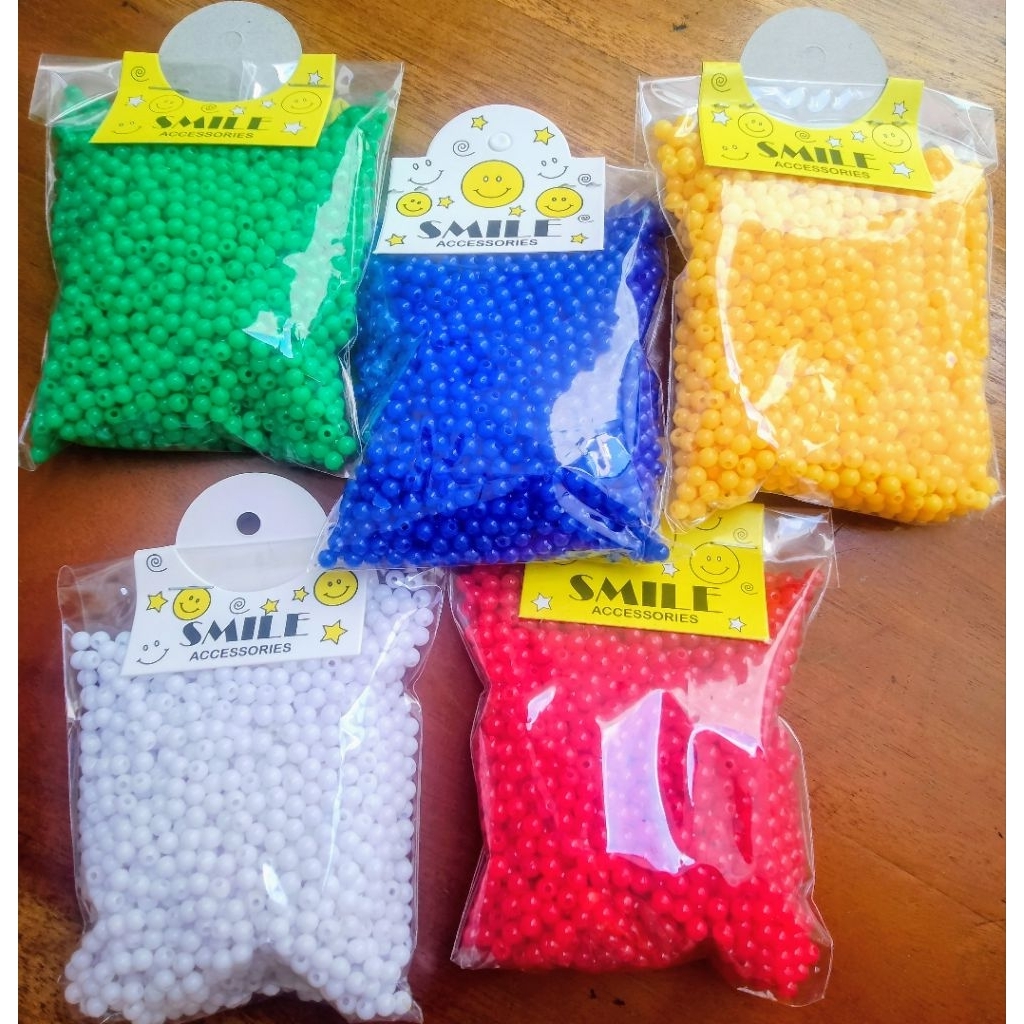 4MM BEADS, 4MM CHALK BEADS 50g